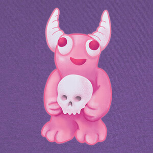 T-shirt teschio di demone rosa raccapricciante 