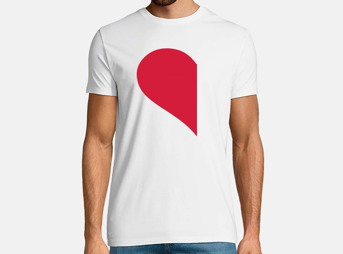 T shirt homme online coeur rouge