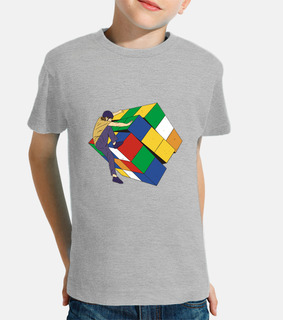 Rubik s cube escaladé par un homme, volonté de s en sortir , 