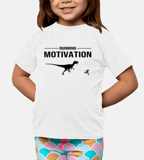 running motivation running, chased by a dinosaur