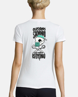 SANIDAD PÚBLICA  Mujer, manga corta, blanca, algodón orgánico