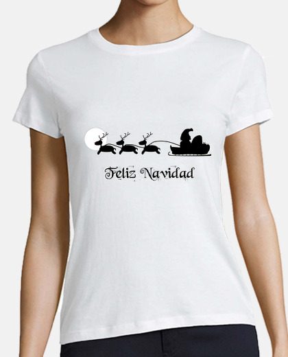 Camiseta de Santa volando con Rudolph