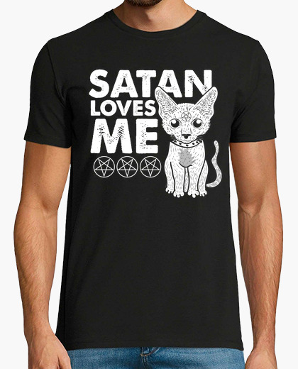 Tee Shirt Satan Loves Chat Tostadora Fr Tee Shirt Satan Loves Chat Tostadora Fr