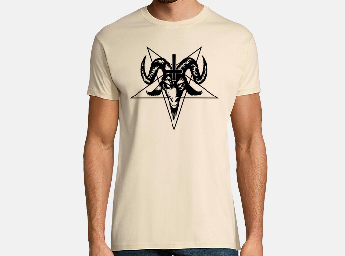 camiseta satánico cabra cabeza con pentagram neg nº 450316