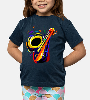 sax boy, short sleeve, navy blue