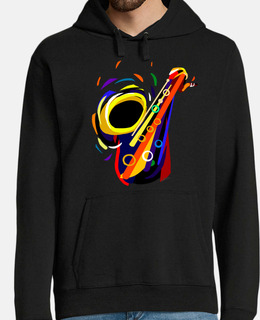 sax uomo, felpa con cappuccio, nero