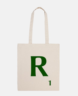 scrabble tile with the r for 1 point
