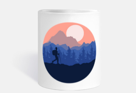 senderismo y bonito paisaje minimalista
