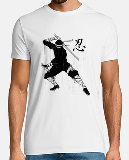 negra Camiseta Ninja en kanji japonés