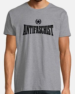 shirt gris h - antifaschiste noir
