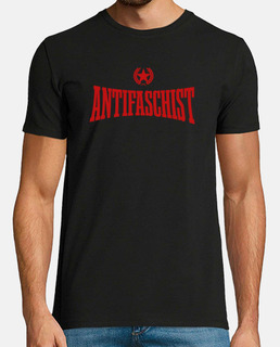 shirt noire h - rouge antifaschiste