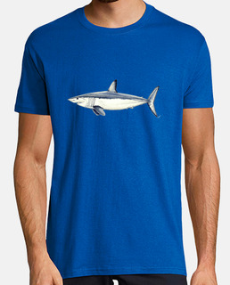 shirt requin taupe bleu - homme, manches courtes, bleu royal, qualité extra