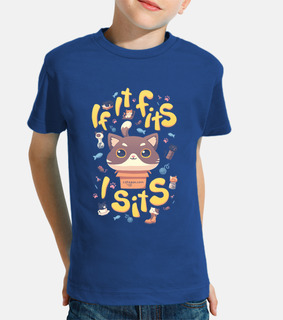 si ça va, je suis assis t-shirt pour enfants chats meme
