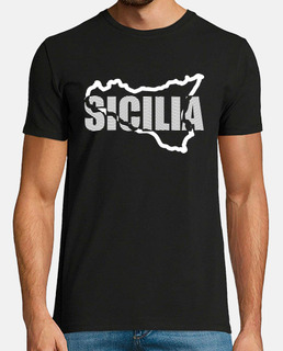 Sicily souvenir t-shirts map design