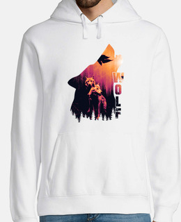 silhouette of wild wolves
