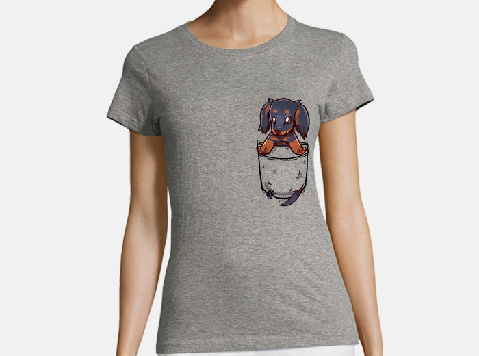 T shirt simpatico cane bassotto tascabile ca. tostadora