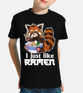 simpatico panda rosso con ramen noodles