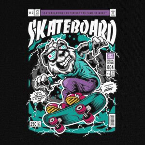 panda skateboard T-shirts