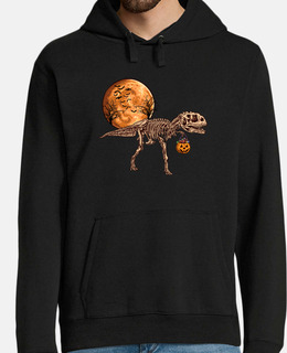 skeleton dinosaur with halloween sweets