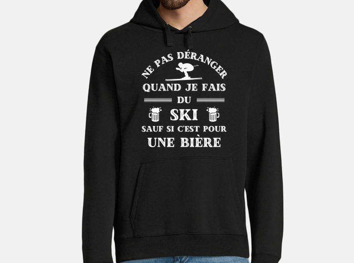 Sweat ski biere humour skieur homme tostadora