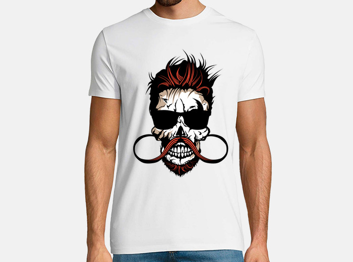 Skull hipster skull bearded skull t shirt tostadora