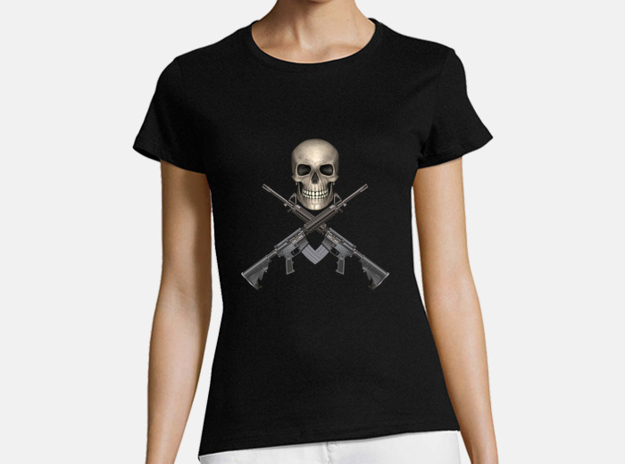 Skull with machine guns t-shirt | tostadora Skull with machine guns t-shirt | tostadora