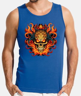 skull burning in flames demon