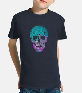 skull circuito stampato sfondo nero