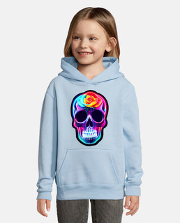 skull floral néon