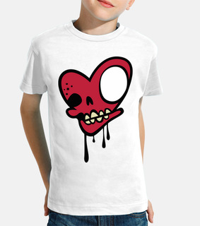skull zombie red heart
