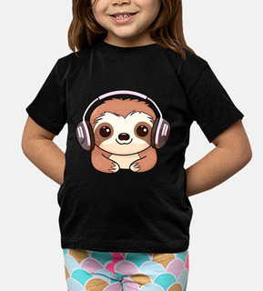 Sloth with Headphones Kawaii Music