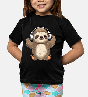 Sloth with Headphones Music Lover