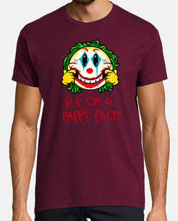 smiley put on a happy face camiseta chico