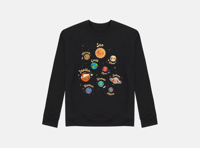 Solar system cute planets kids knowledg hoodie. tostadora