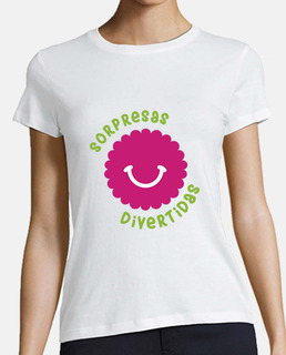 Sorpresas Divertidas Mujer, manga corta, blanca, calidad premium