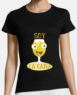 Soy la caña,Mujer, manga corta, negra, calidad premium