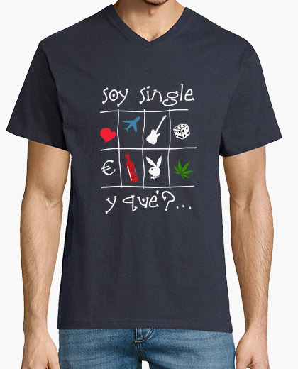 Soy single fondo oscuro - Camiseta cuello...