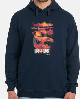 Sudadera con capucha Hipopótamos Art Unisex - Colores oscuros