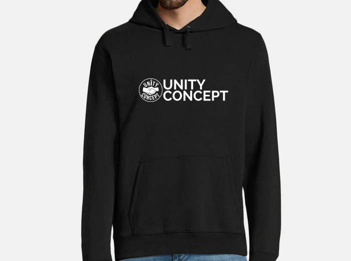 Sudadera con capucha negra para hombre unity laTostadora