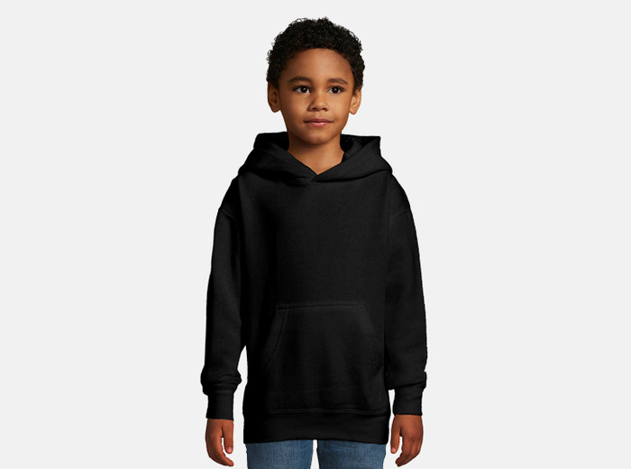 Sudadera niño negra para personalización