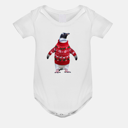 Body bebé suéter navidad feo de pingüino con capucha de reno y papá ...