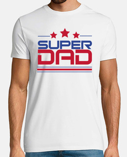 super dad - uomo, manica corta, bianco, qualità extra