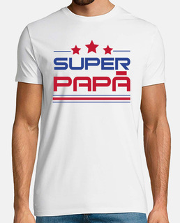 super papa - homme, manche courte, blanc, qualité extra