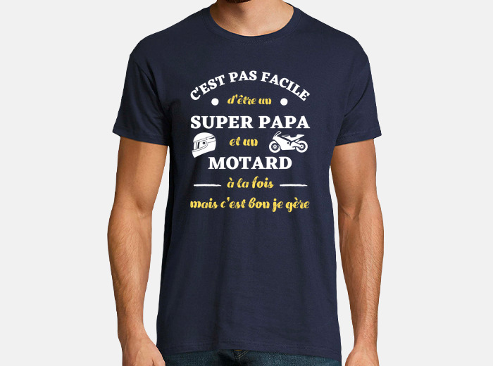 T shirt papa discount motard