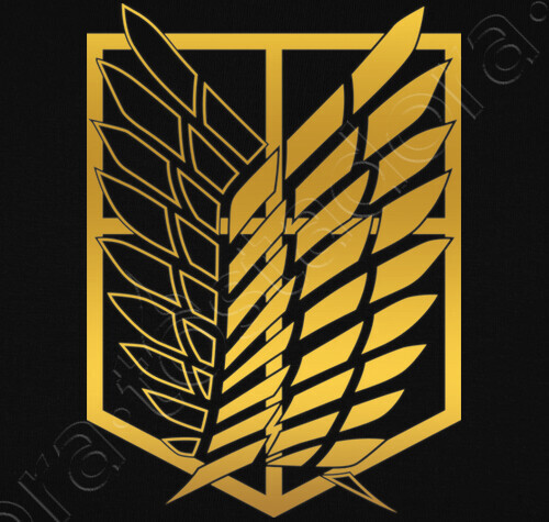 Shingeki Survey Corps Gold Logos Front And Back T Shirt