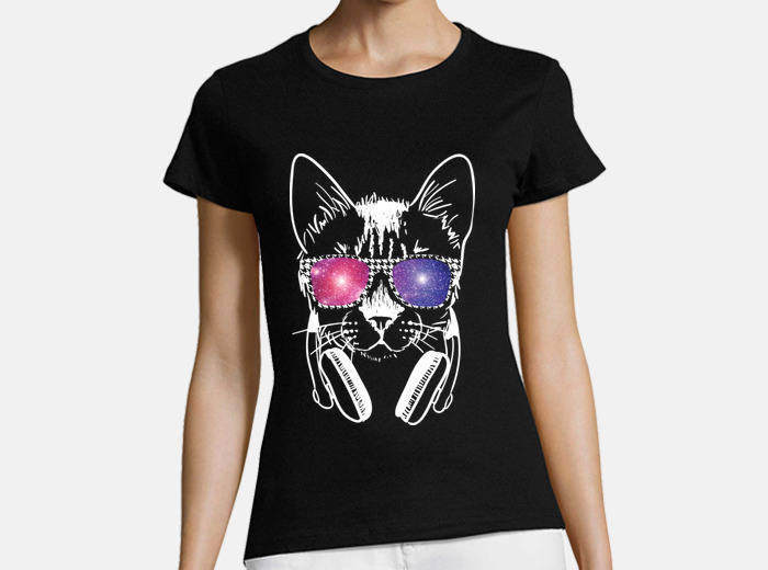 Cat in sunglasses t top shirt
