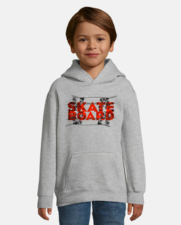 Sweat à capuche pour enfant, gris chiné
