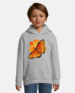 sweat enfant papillon monarque sur fleur
