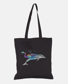 swim with a free dolphin in the sea