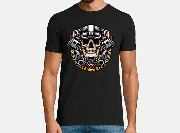 T shirt biker skull custom motorcycle teschi tostadora